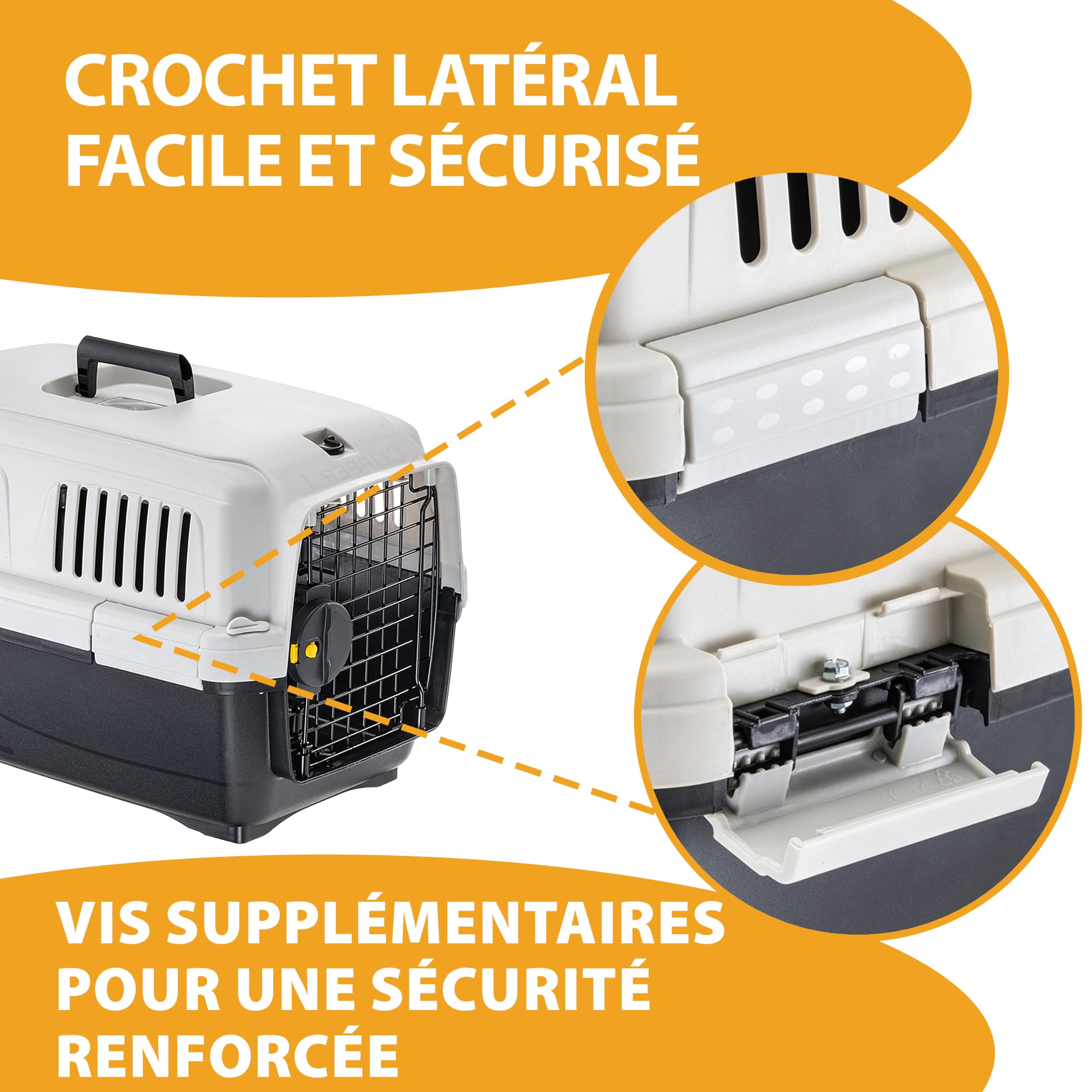 ferplast-clipper-1-caisse-de-transport-chat-et-petit-chien-50-x-33-x-32-cm-iata- image 5
