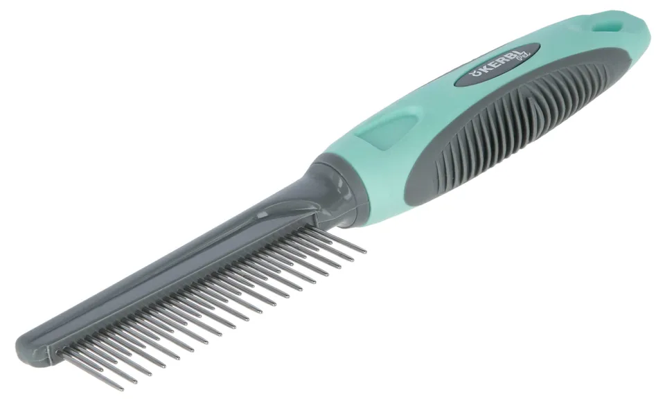 kerbl-pet-peigne-sous-poils-21-cm-turquoise-gris image 1