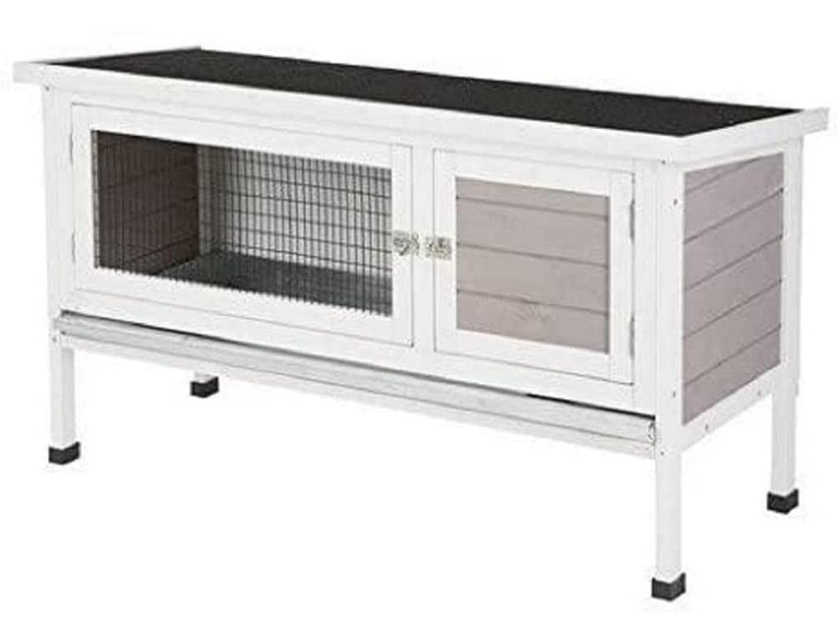 kerbl-pet-maison-freddy-116-x-45-x-62-cm-gris-blanc-clapier-rongeurs-bois image 1