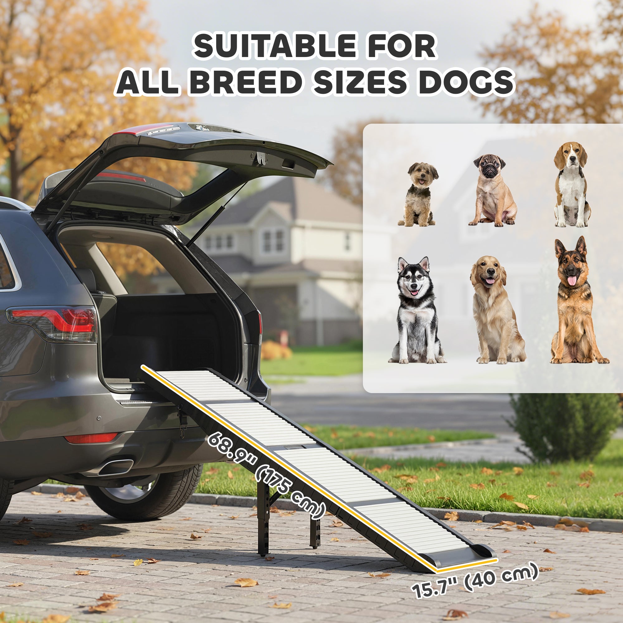 pawhut-rampe-de-voiture-pliable-pour-chien-antid-rapante-blanche image 5