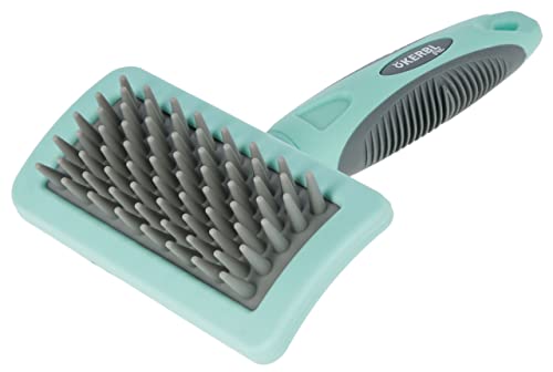 kerbl-brosse-de-massage-pour-chat-et-chien-turquoise-gris-18-x-12-cm image 3