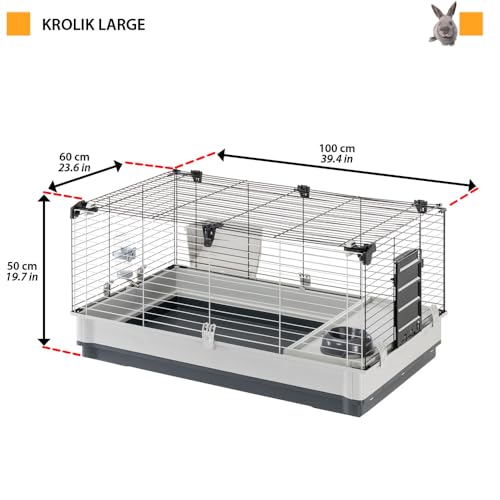 ferplast-krolik-large-cage-pour-lapins-cochons-d-inde-et-petits-animaux-100-x-60 image 8