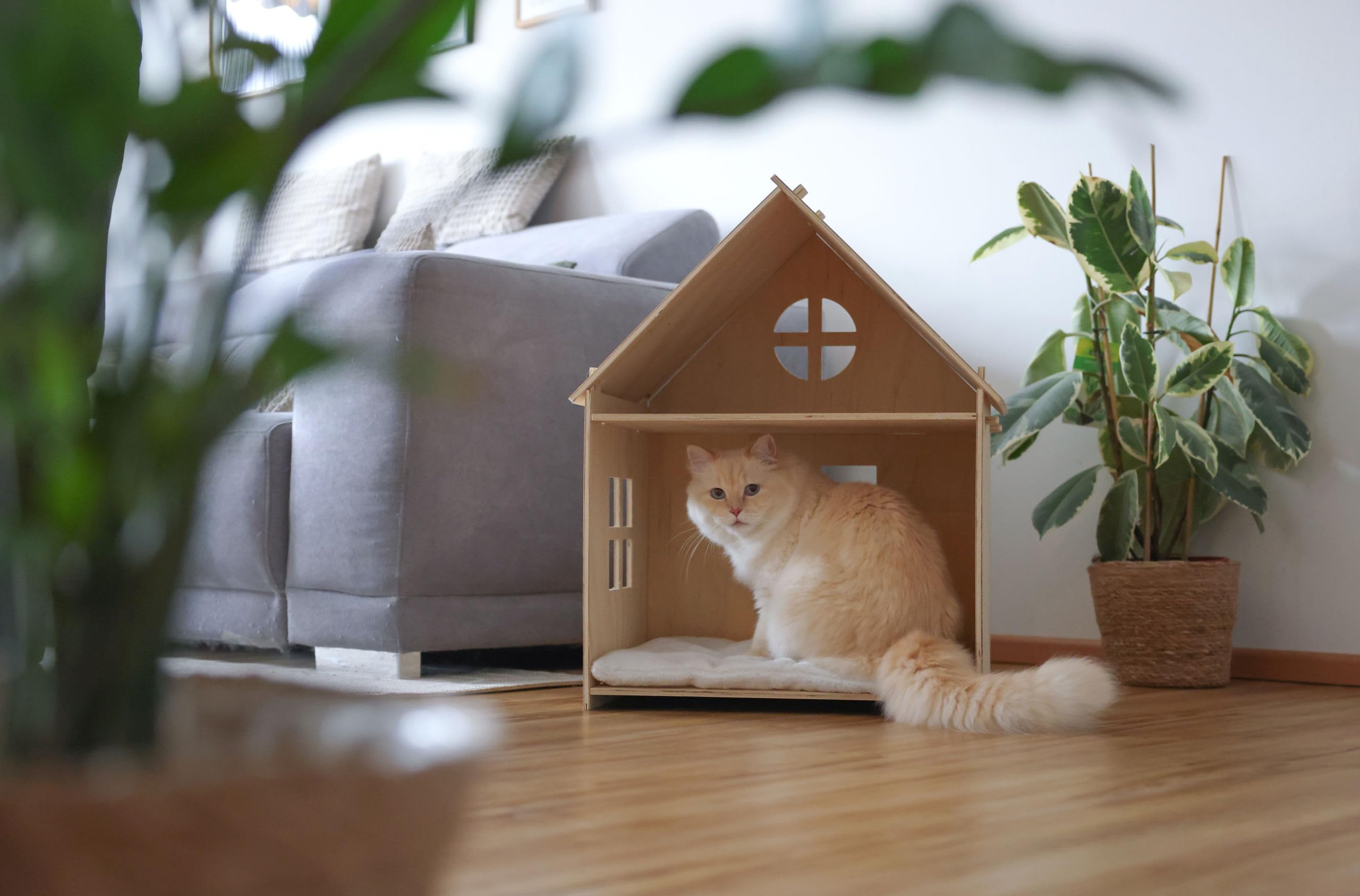 kerbl-pet-yvi-maison-d-int-rieur-pour-chat-2-niveaux-53x38x67-5-cm-naturel-blanc image 5