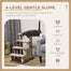 pawhut-escaliers-chat-4-marches-moquette-avec-griffoirs-et-balcon-lat-ral-marron image 6