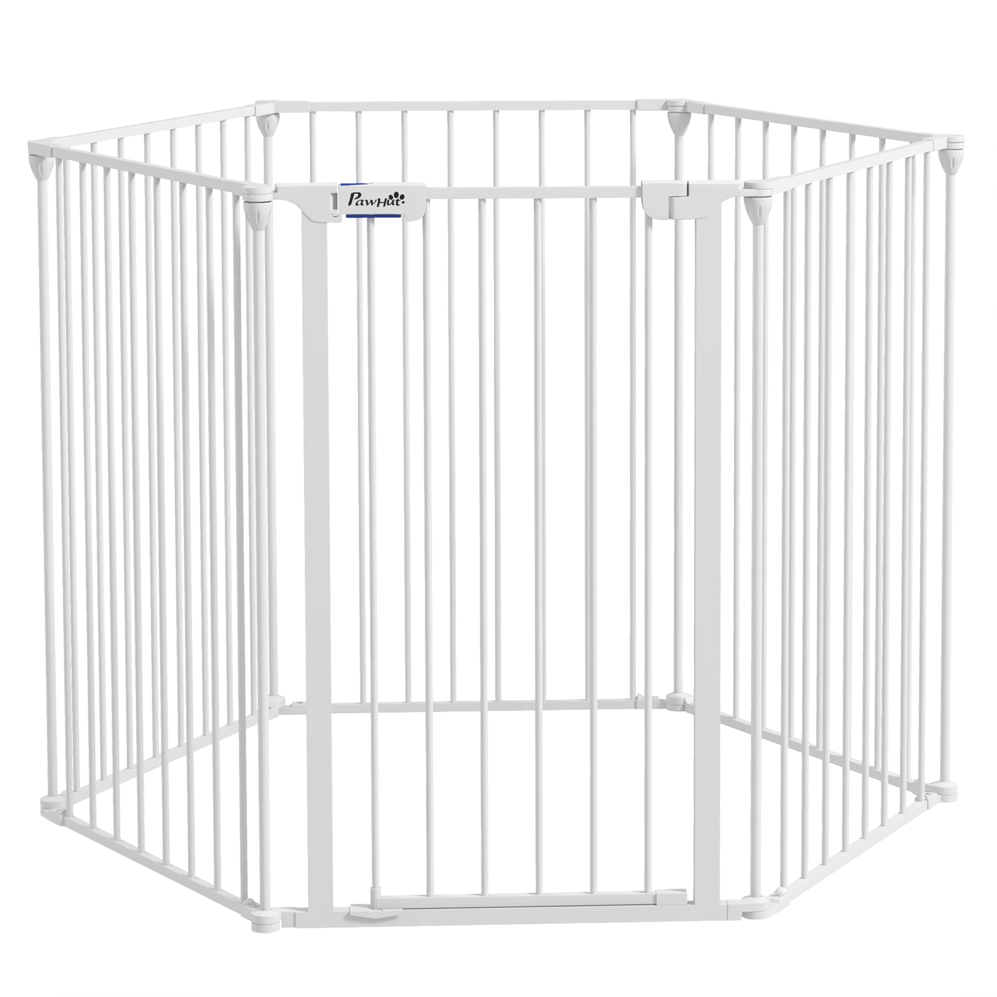 pawhut-barri-re-enclos-6-panneaux-90-cm-avec-verrouillage-blanc image 1