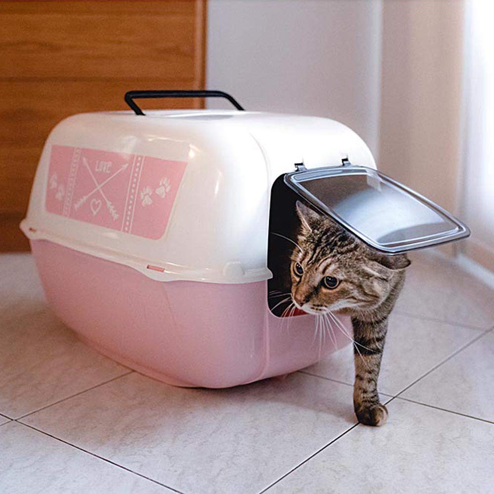 ferplast-prima-decor-maison-de-toilette-pour-chat-rose-39-5-x-52-5-x-38-cm-avec- image 3