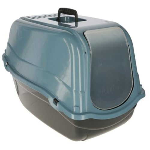 kerbl-pet-emma-eco-maison-de-toilette-pour-chat-noir-bleu-57x39x41-cm image 6