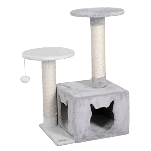 kerbl-pet-saphir-light-arbre-chat-60x50x80cm-blanc-gris-bois-peluche-sisal image 8