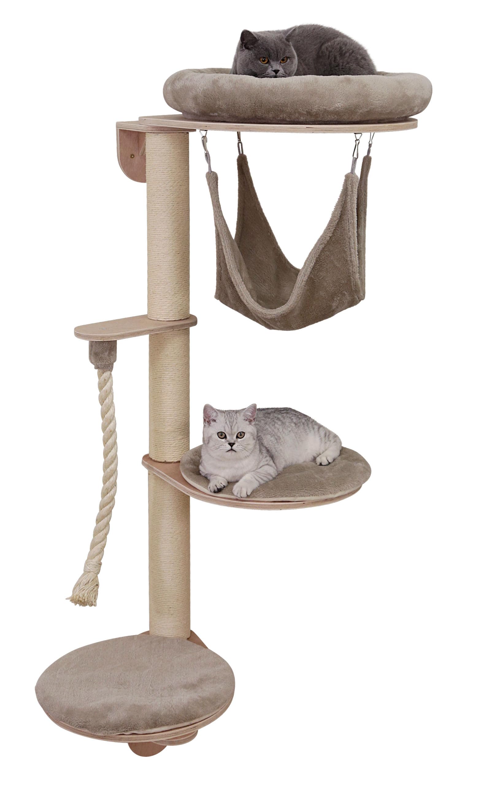 kerbl-pet-arbre-chat-dolomit-grappa-fixation-murale-taupe-80x66x158-cm image 4